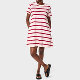 Jeep Womens Striped Citilite Dress In Rose Gold/Red