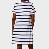 Jeep Womens Striped Citilite Dress In White/Navy