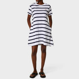 Jeep Womens Striped Citilite Dress In White/Navy