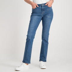Jeep Womens Straight Leg Core Jeans In Medium Wash