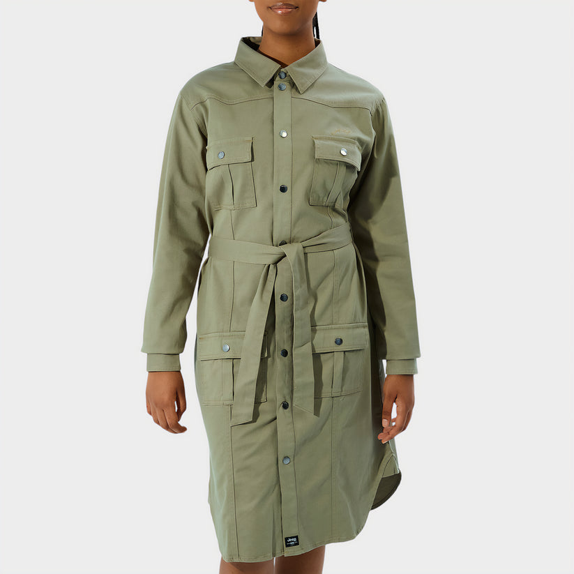 Jeep Ladies Utility Shirt Dress Green