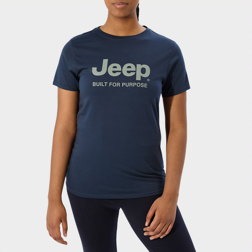 Jeep Ladies Iconic Logo Core T-Shirt Navy