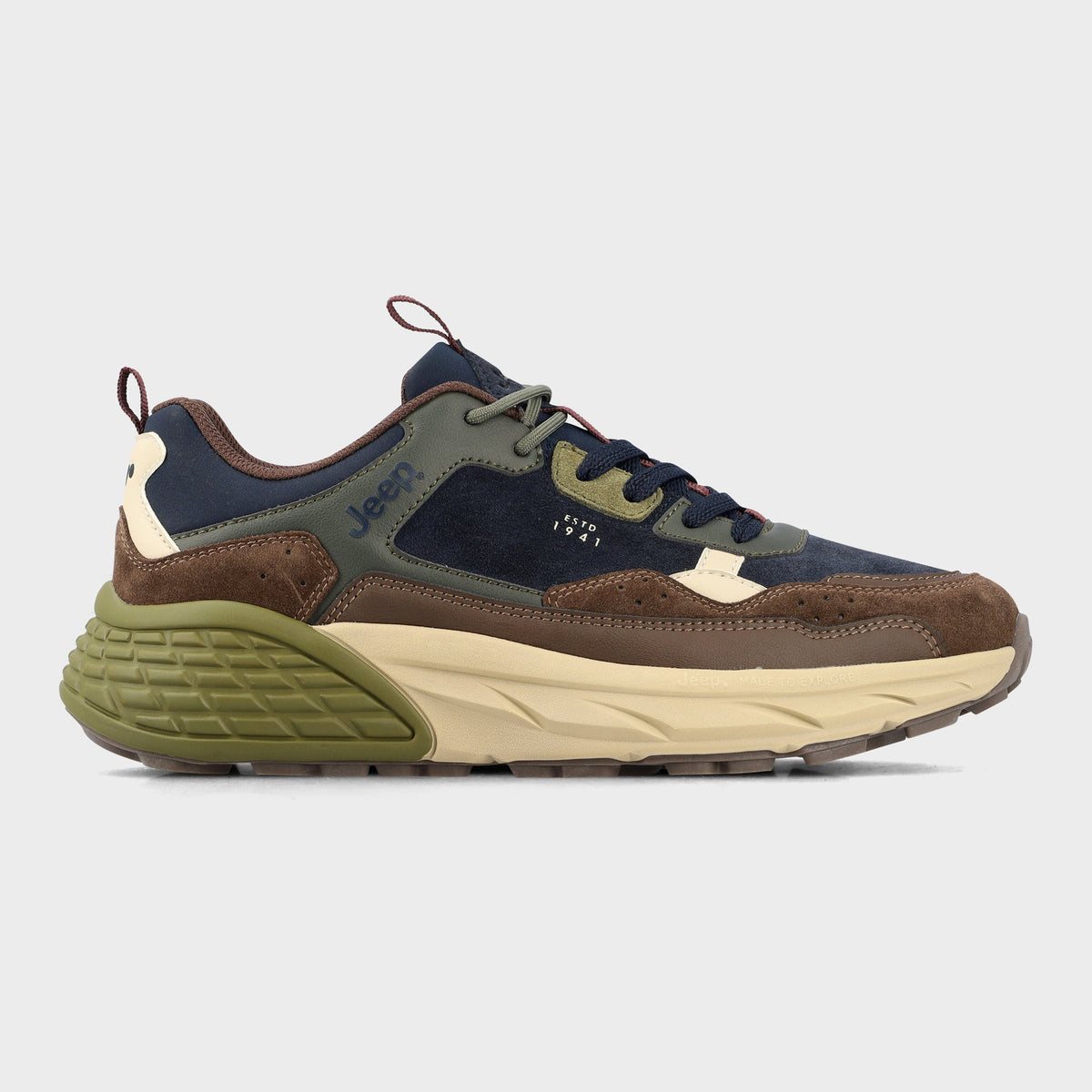 Jeep Mens Navy/Multi Groove Shoes