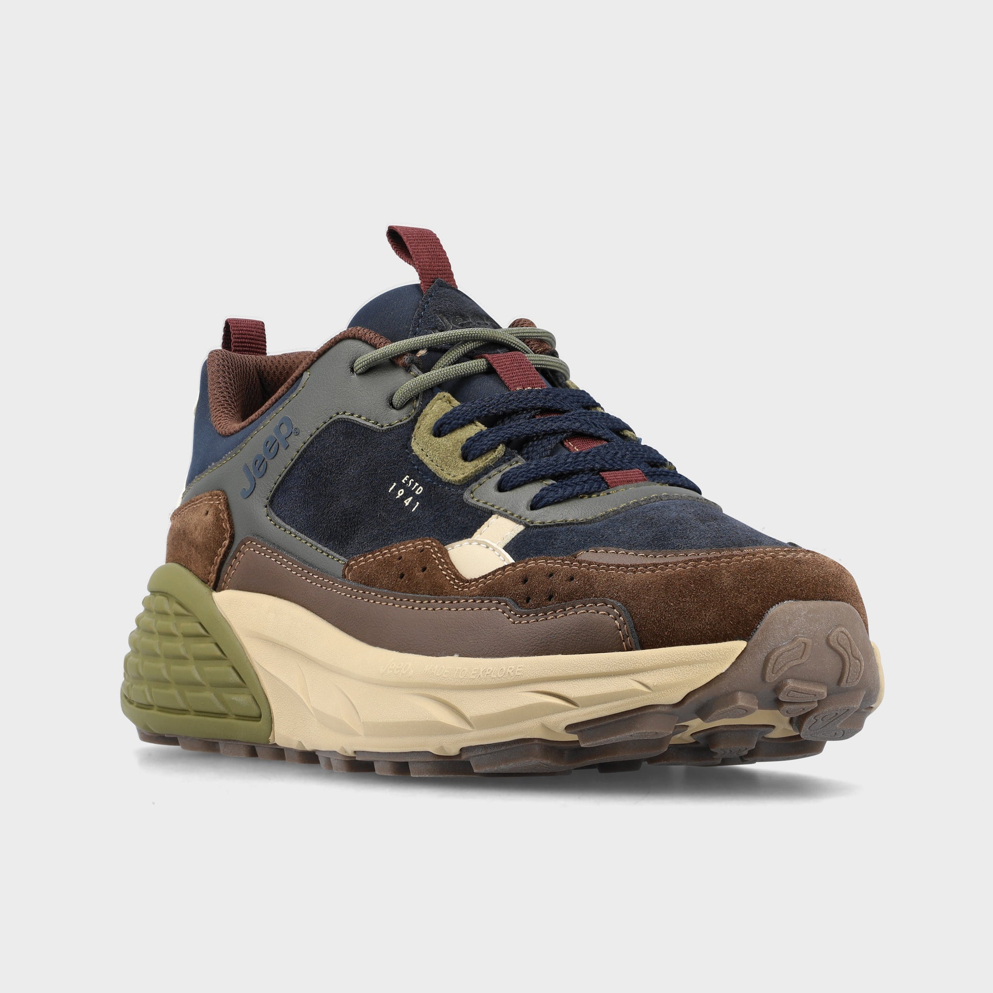 Jeep Mens Navy/Multi Groove Shoes