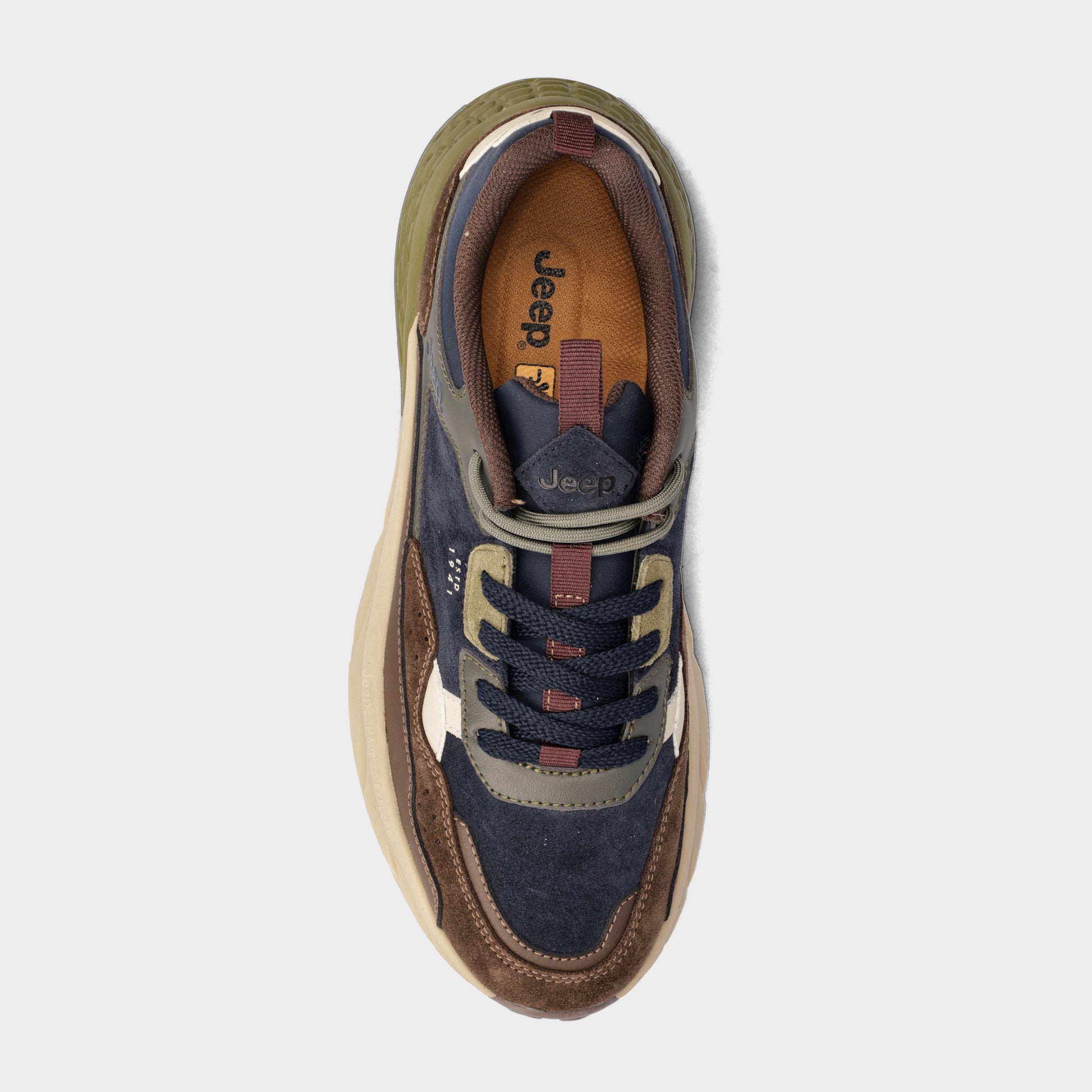 Jeep Mens Navy/Multi Groove Shoes