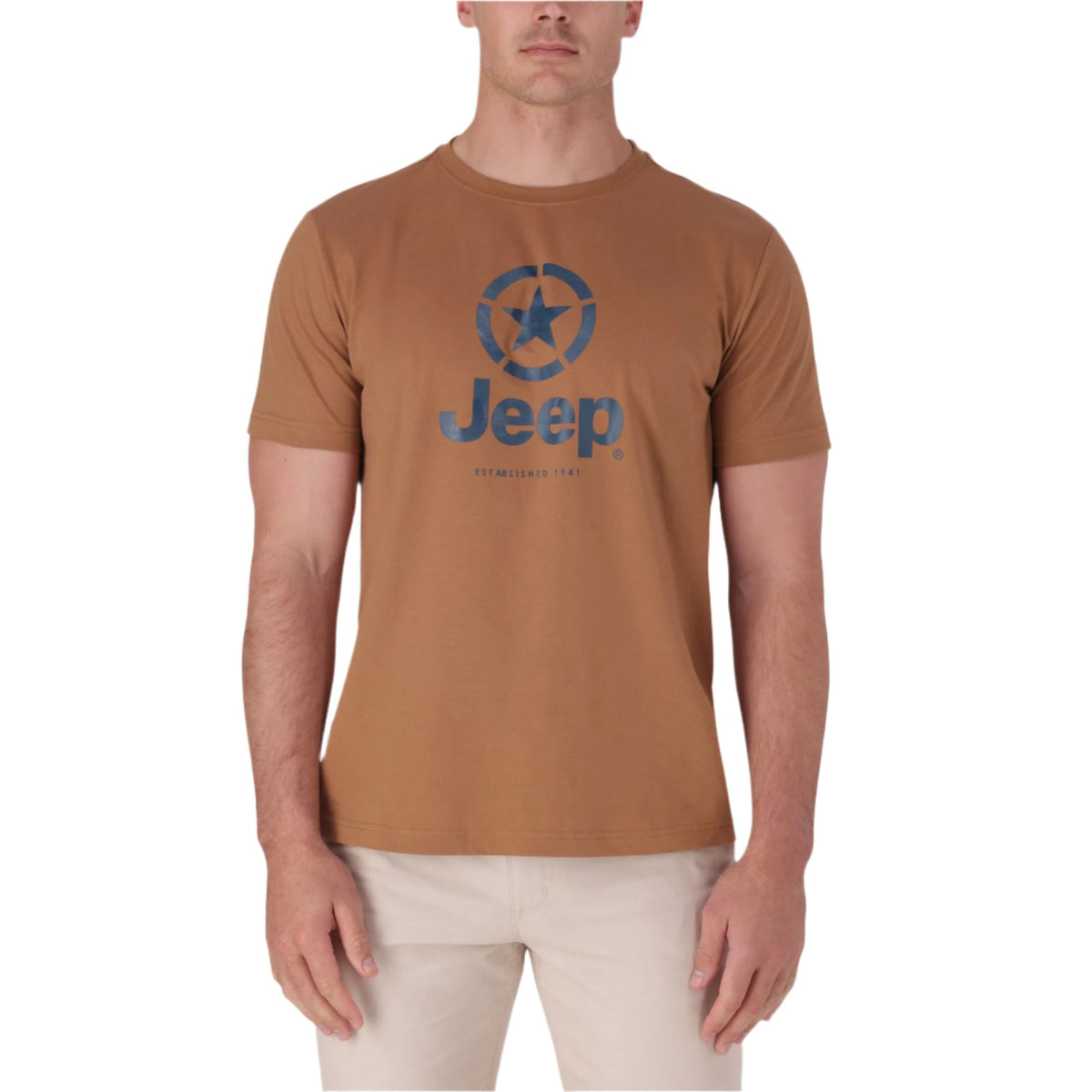 Jeep Jms24017 M Fashion Graphic Tee Camel