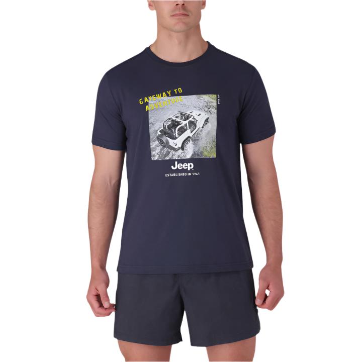 Jeep Jms24041 M Fashion Graphic Ss 1 Up Tee Navy