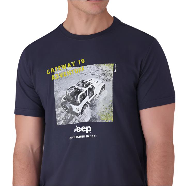 Jeep Jms24041 M Fashion Graphic Ss 1 Up Tee Navy