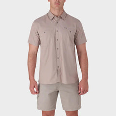 Jeep Mens Willys Plain Work Shirt In Khaki