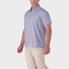 Jeep Mens Casual Textured Shirt In Denim
