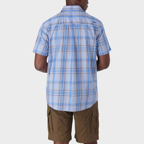 Jeep Mens Casual Yarn Dye Check Shirt Blue