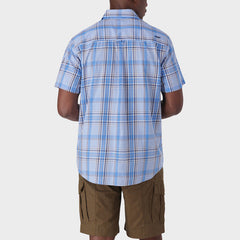 Jeep Mens Casual Yarn Dye Check Shirt Blue