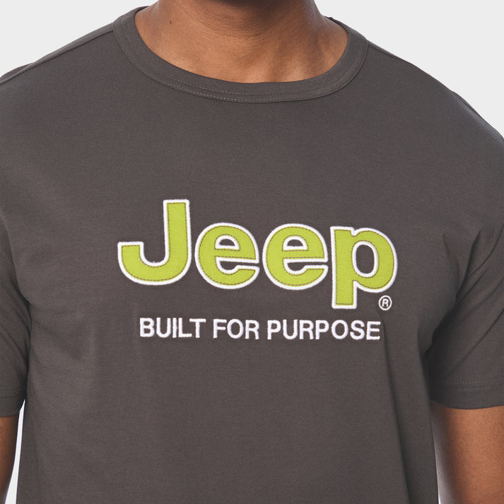 Jeep Mens Applique Grey T-Shirt
