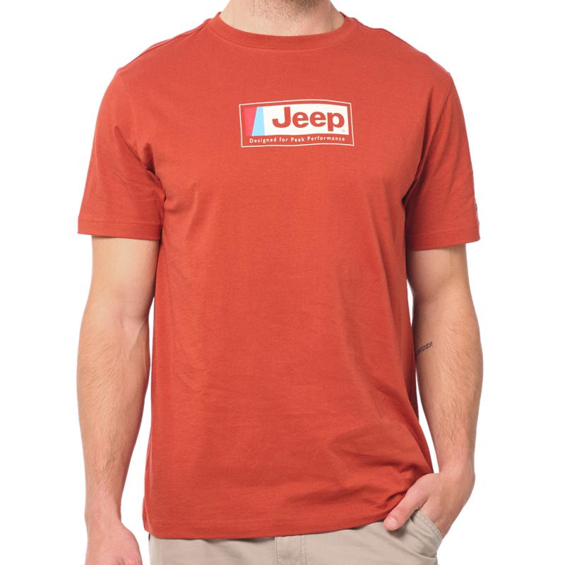 Jeep Mens Fashion Graphic T-Shirt In Orange
