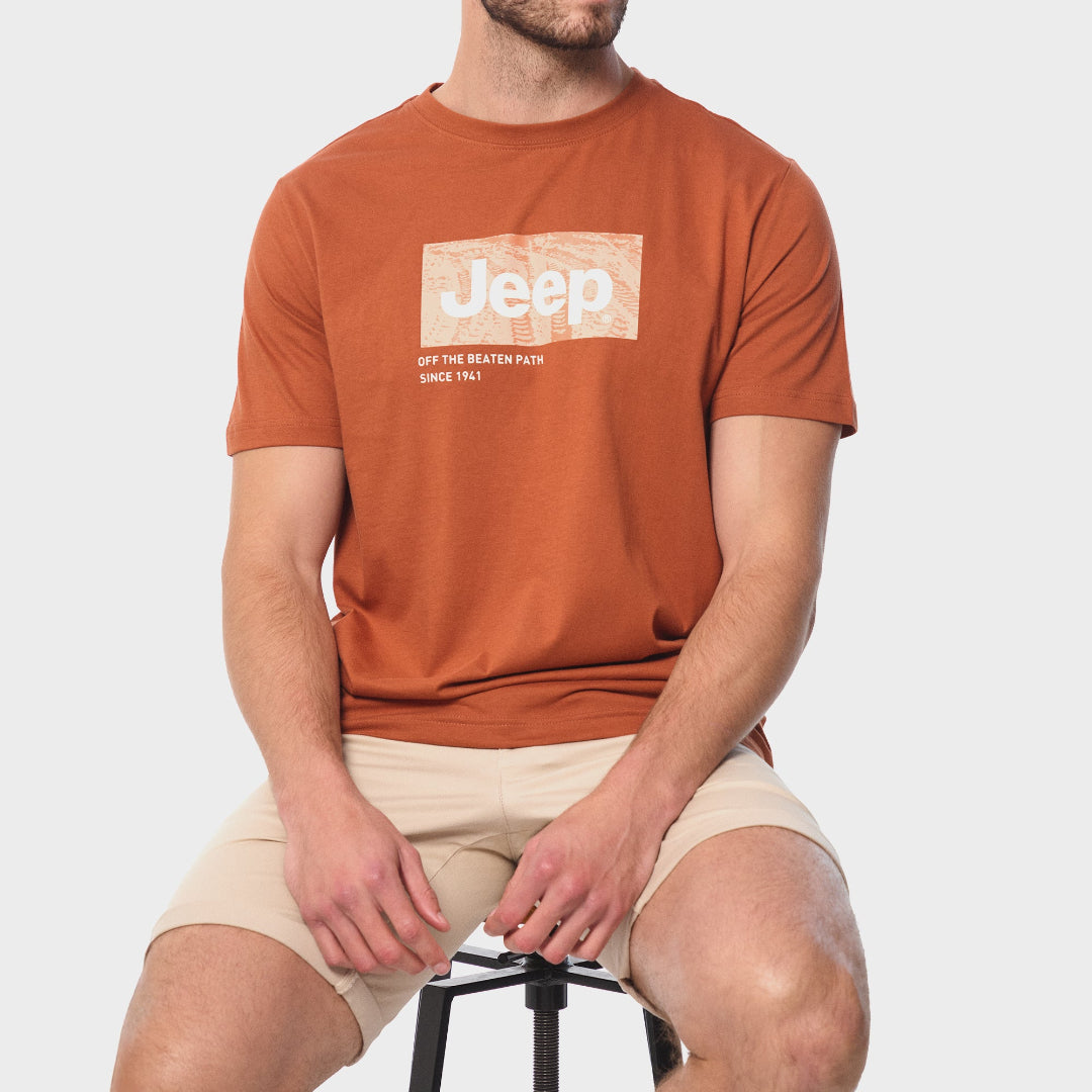 Jeep Mens Graphic T-Shirts In Orange