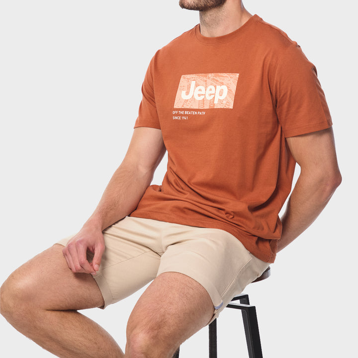 Jeep Mens Graphic T-Shirts In Orange