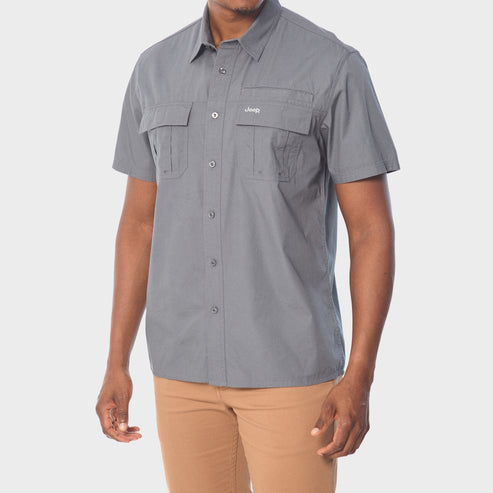 Jeep Mens Grey Safari Shirt