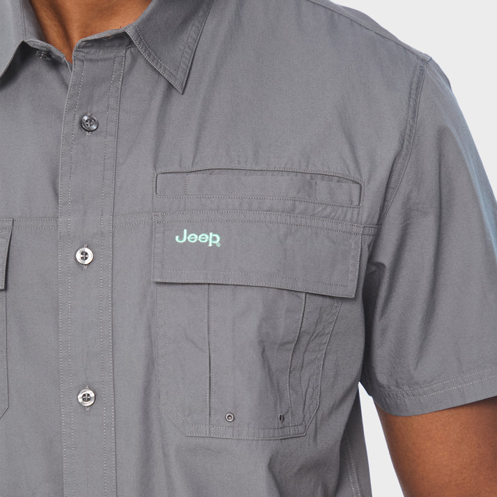 Jeep Mens Grey Safari Shirt