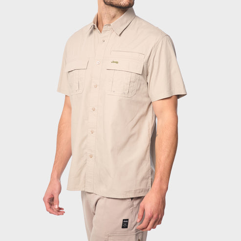 Jeep Mens Khaki Safari Shirt