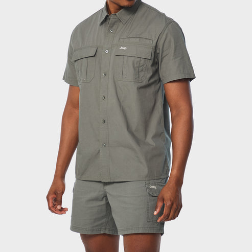 Jeep Mens Olive Safari Shirt