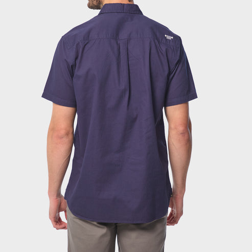 Jeep Mens Workshirt Short Sleeve Shirt Navy