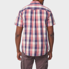 Jeep Mens Yarn Dye Ss Check Shirt Orange