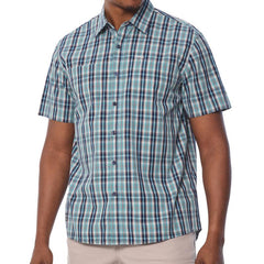 Jeep Mens Yarn Dye Check Shirt In Turquoise
