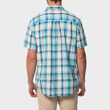 Jeep Mens Yarn Dye Ss Check Shirt Multi Blue