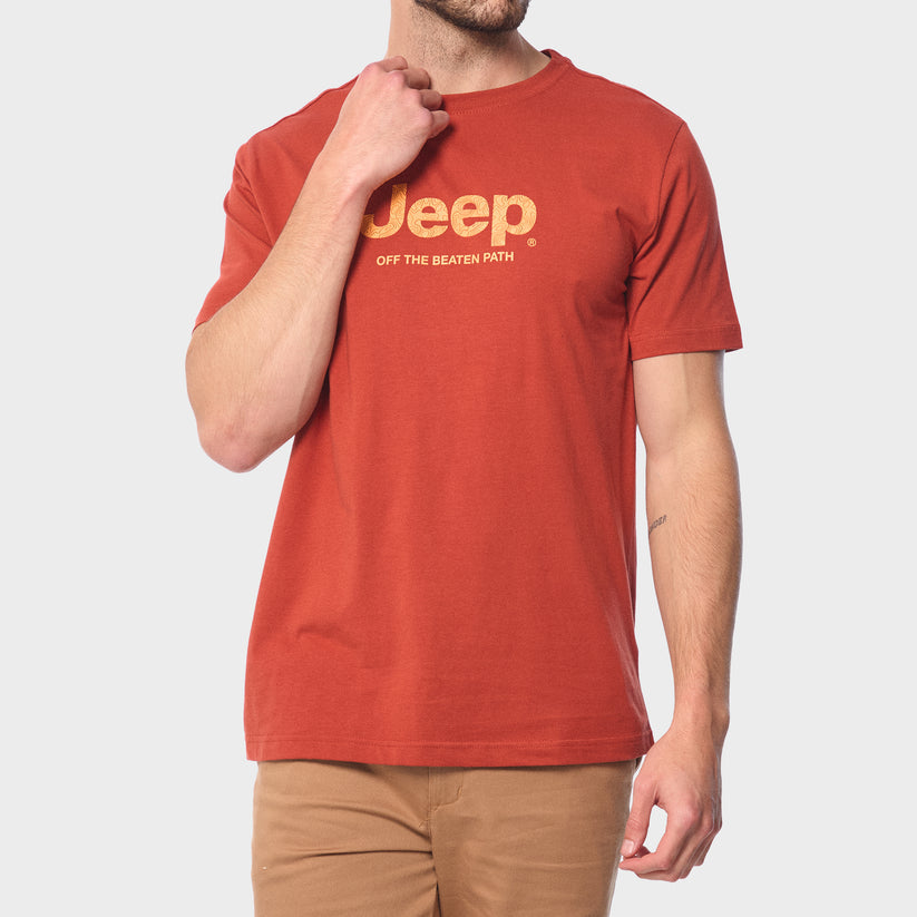 Jeep Mens Core Logo T-Shirt Orange