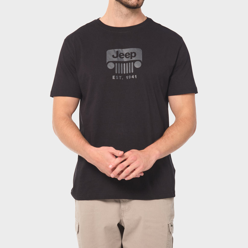 Jeep Mens Core Logo Grill T-Shirt Black