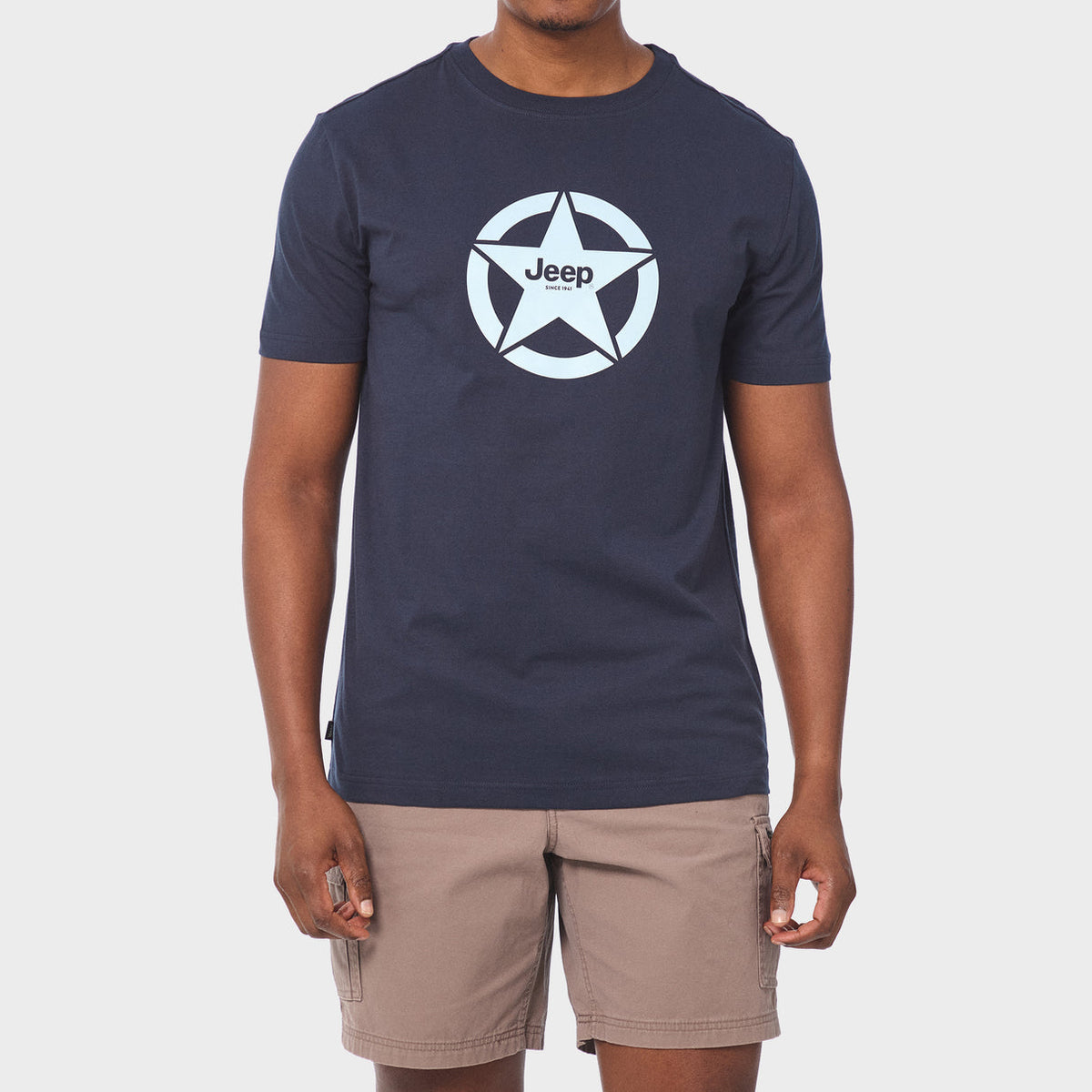 Jeep Mens Core Logo Star T-Shirt Navy