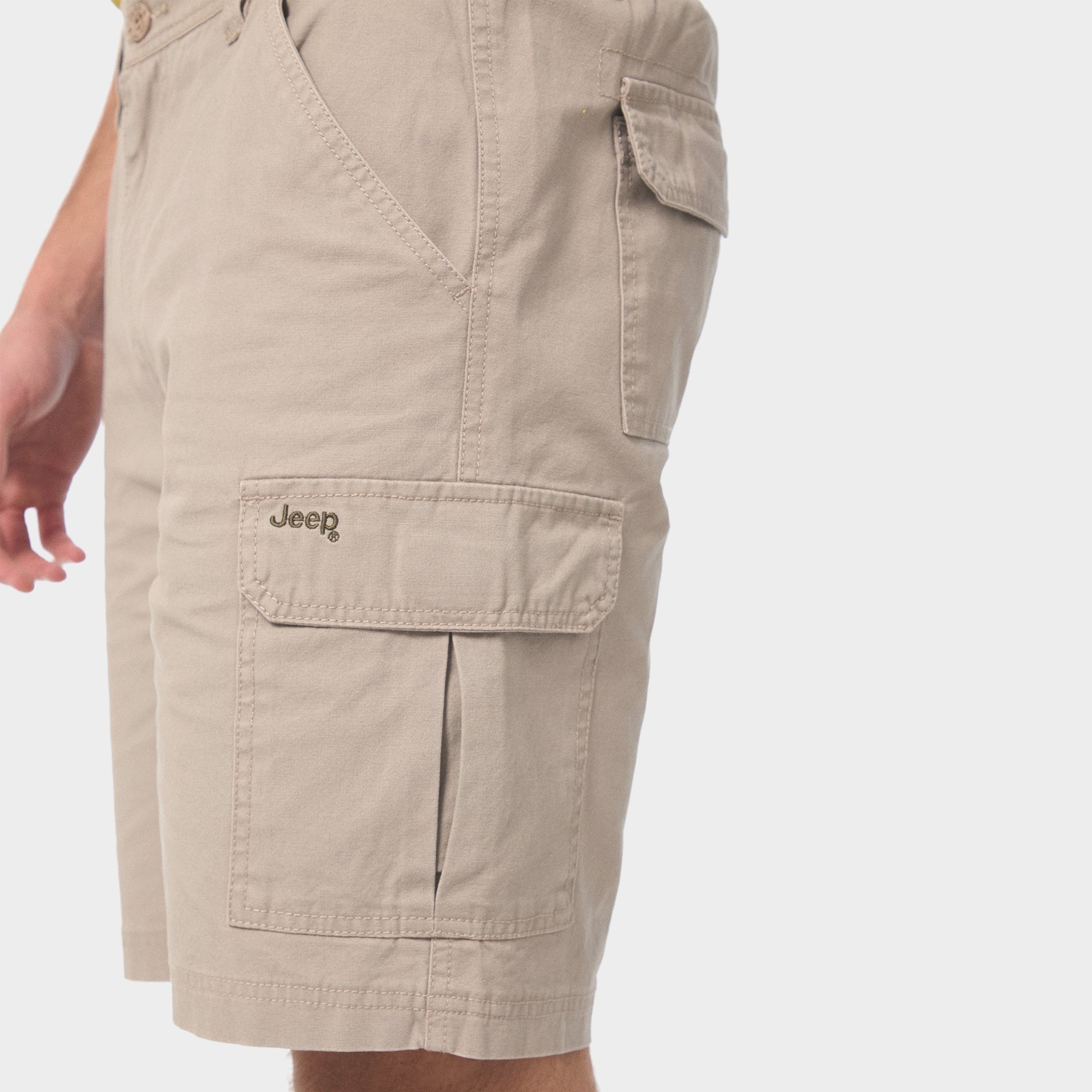 Jeep Mens Tapered Mountain Man Shorts In Khaki