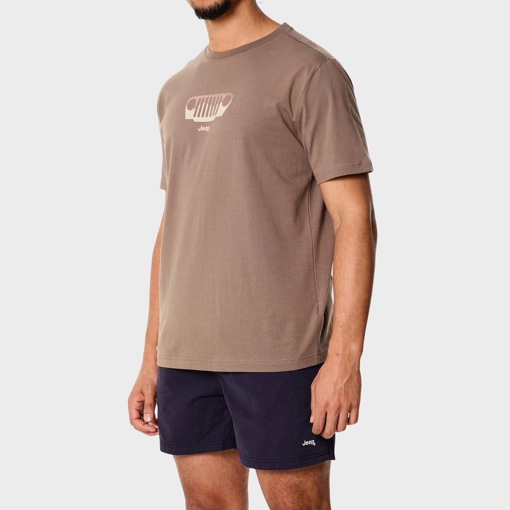 Jeep Core Grill Mens T-Shirt In Brown