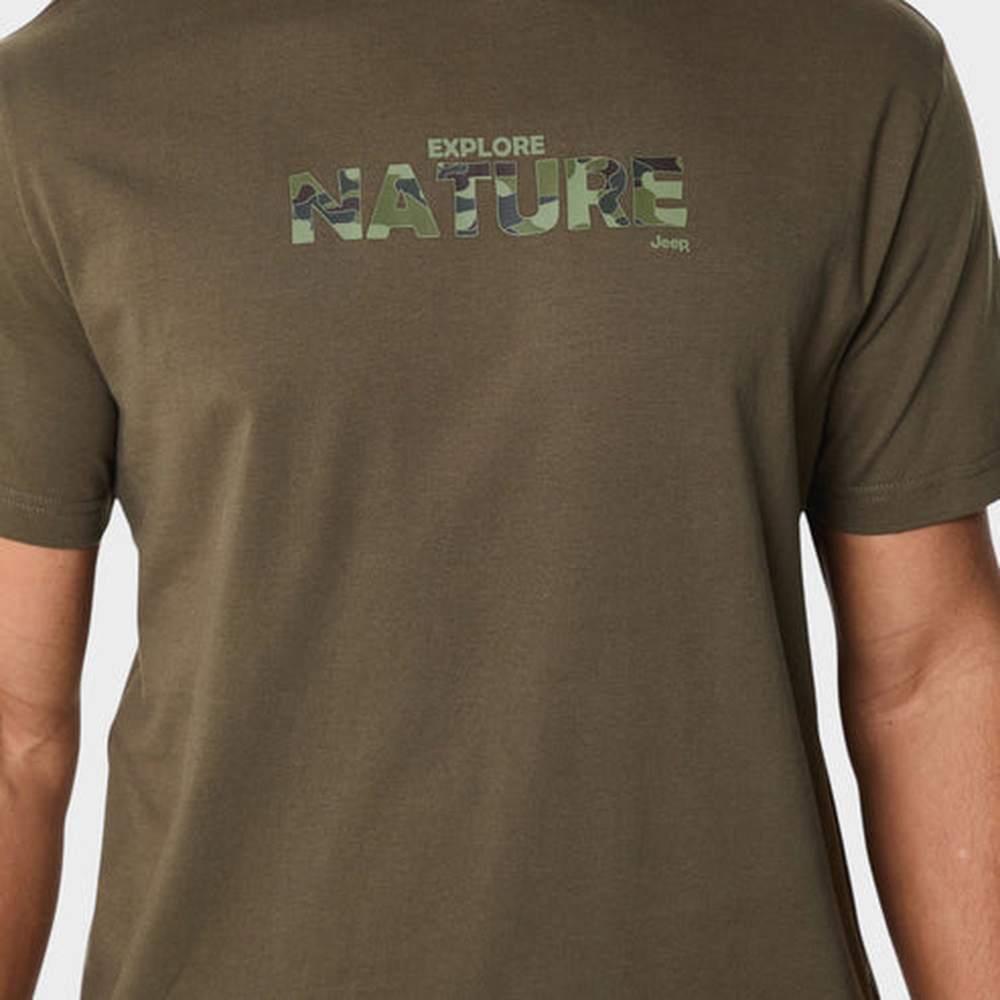 Jeep Mens Fashion T-Shirt In Olive Green