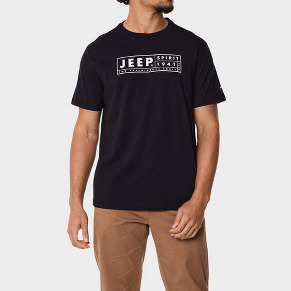 Jeep Mens Fashion Printed T-Shirts In Black