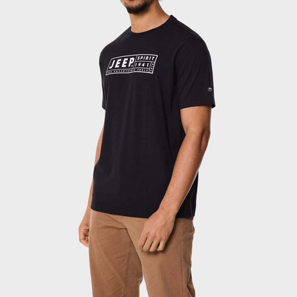 Jeep Mens Fashion Printed T-Shirts In Black