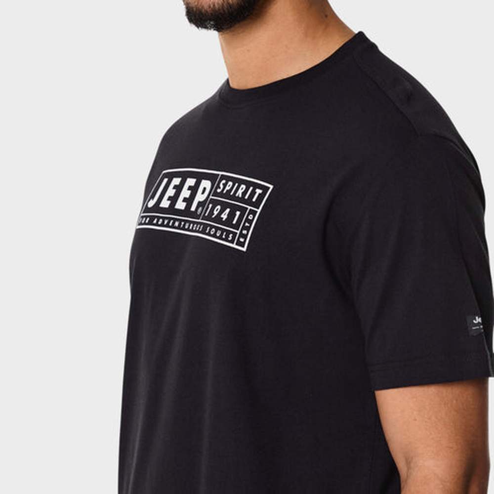 Jeep Mens Fashion Printed T-Shirts In Black