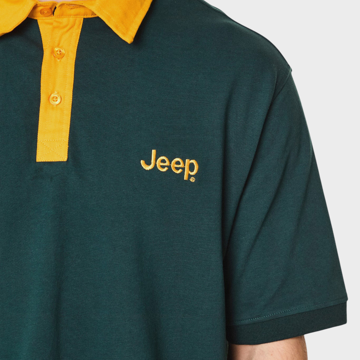 Jeep Mens Rugby Golfer In Green
