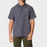 Jeep Mens Check Shirt In Navy & Cream