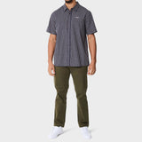 Jeep Mens Check Shirt In Navy & Cream