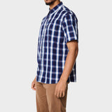 Jeep Mens M Check Shirt In Blue
