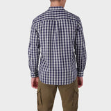 Jeep Mens Long Sleeve Yarn Dyed Check Shirt In Navy