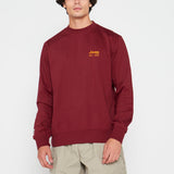 Jeep Embroidery Logo Crew Neck Sweatshirt In Burgundy