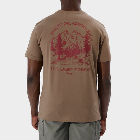 Jeep Mens Fashion Graphic T-Shirt Basic Brown