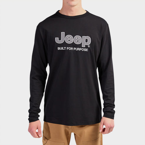 Jeep Mens Fashion Graphic Basic T-Shirt Black