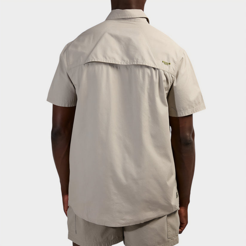 Jeep Mens Safari Plain Shirt Khaki