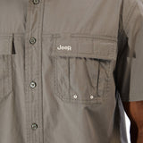 Jeep Mens Safari Plain Shirt Olive