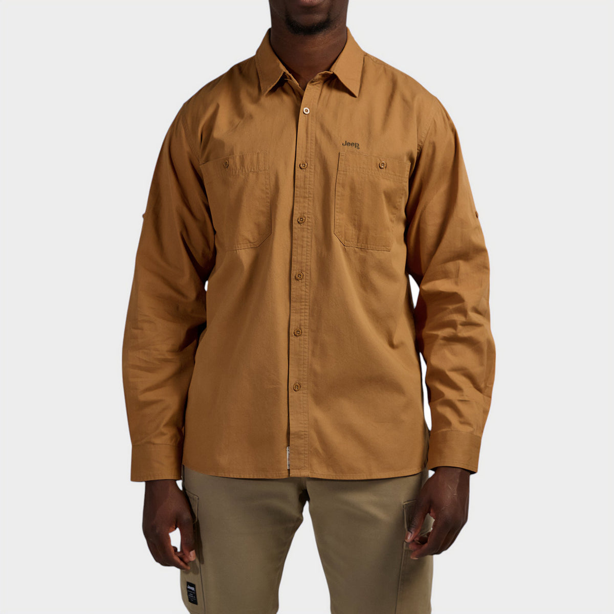 Jeep Mens Willys Work Shirt Brown