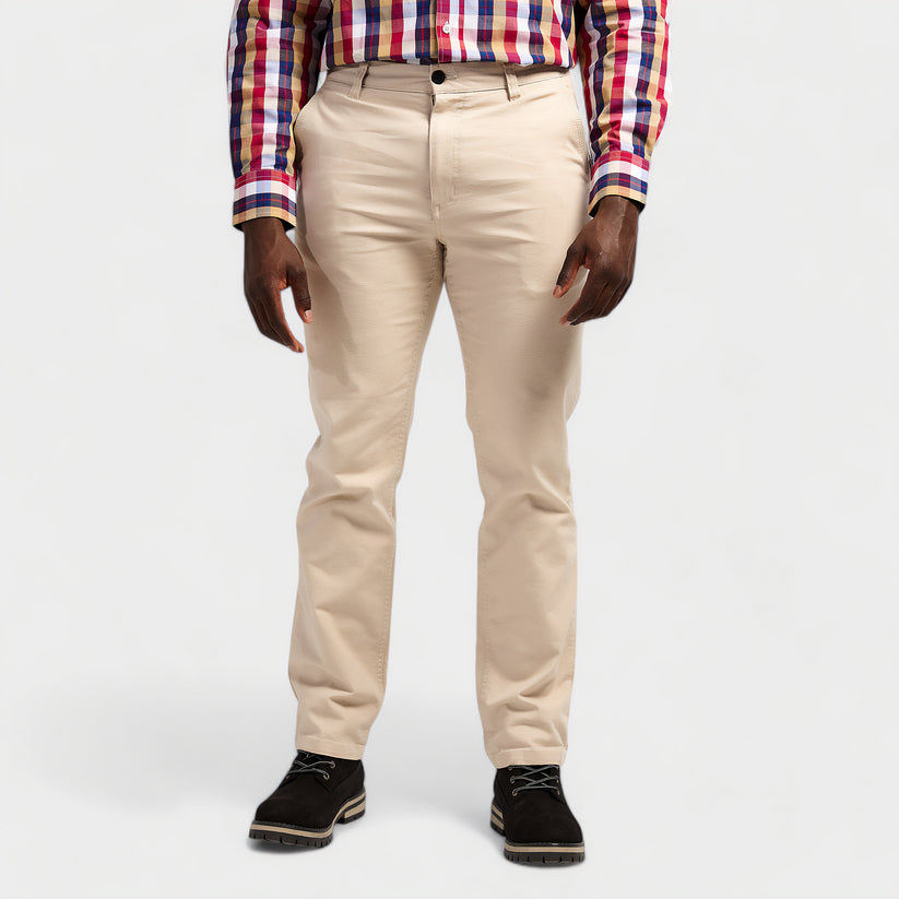 Jeep Mens Classic Canvas Chino Pants Khaki