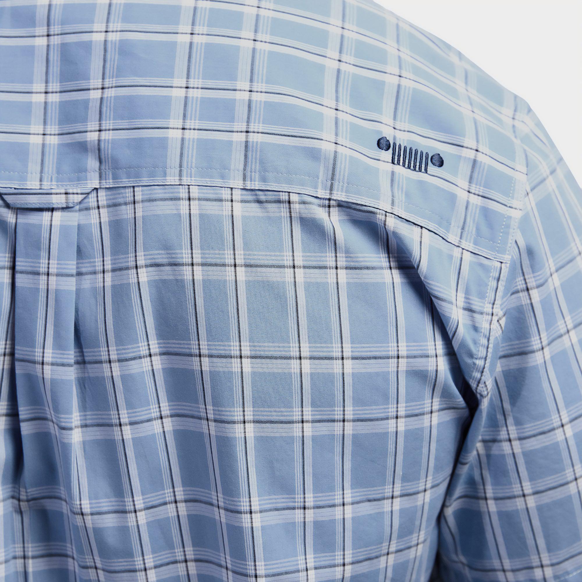 Jeep Yarn Dye Check Long Sleeve Shirt In Sky Blue